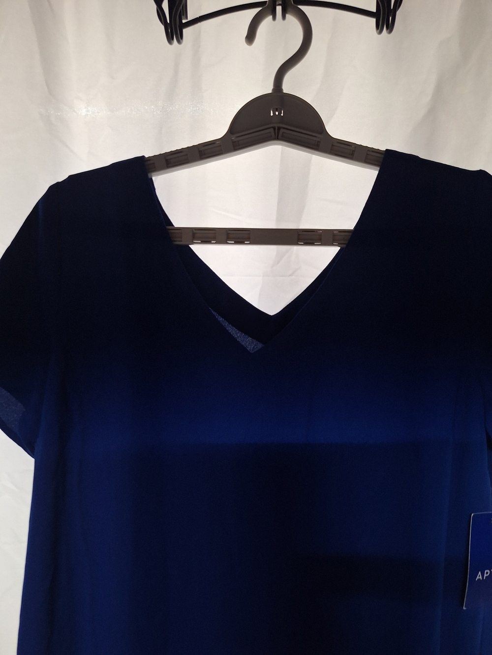 Apt. 9 Women's V-Neck Short Sleeve Tunic Dress - Royal Blue - Picture 2 of 5